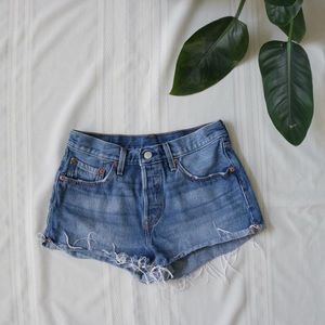 Levi’s 501 distressed jean shorts